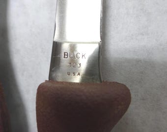 Vintage Buck #123 Fish Filet Knife w/ Leather Sheath Fishing