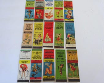 15 Vintage Risque Girlie Pin Up Matchbook Cover Oil/Gas, Service Station, Diners Plus