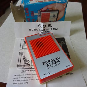 Vintage Portable Burglar Alarm with Light No. 250 Hong Kong  Box Instructions