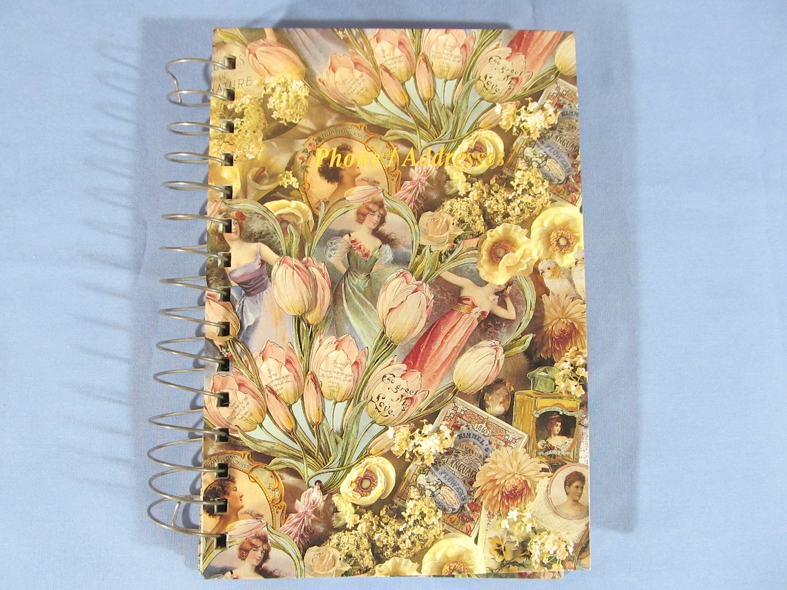 Victorian Style Hardcover Spiral Address Book with Tab Etsy
