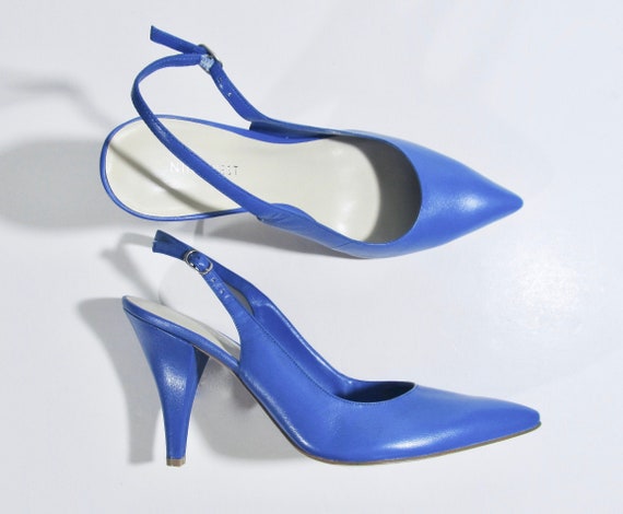 royal blue sling back shoes