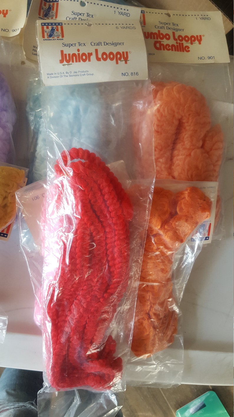 Super Tex Craft Designer Jumbo Loopy Chenille Etsy