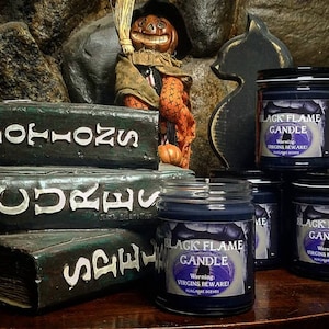 Świeca Black Flame | 9 uncji wosku sojowego w szklanym słoiku | Hocus Pocus zdjęcie 1