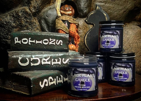 Black Flame Candle | 9 ounce Soy Wax Glass Jar Candle | Hocus Pocus