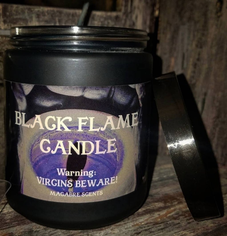 Świeca Black Flame | 9 uncji wosku sojowego w szklanym słoiku | Hocus Pocus zdjęcie 3