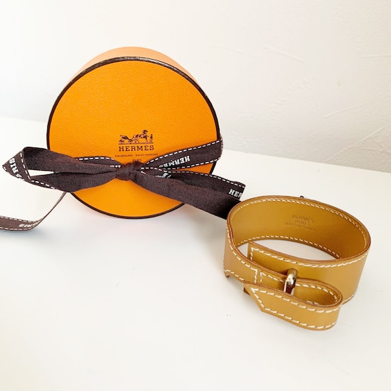 Hermes Camel Light Brown Leather Bracelet - Etsy display picture 3