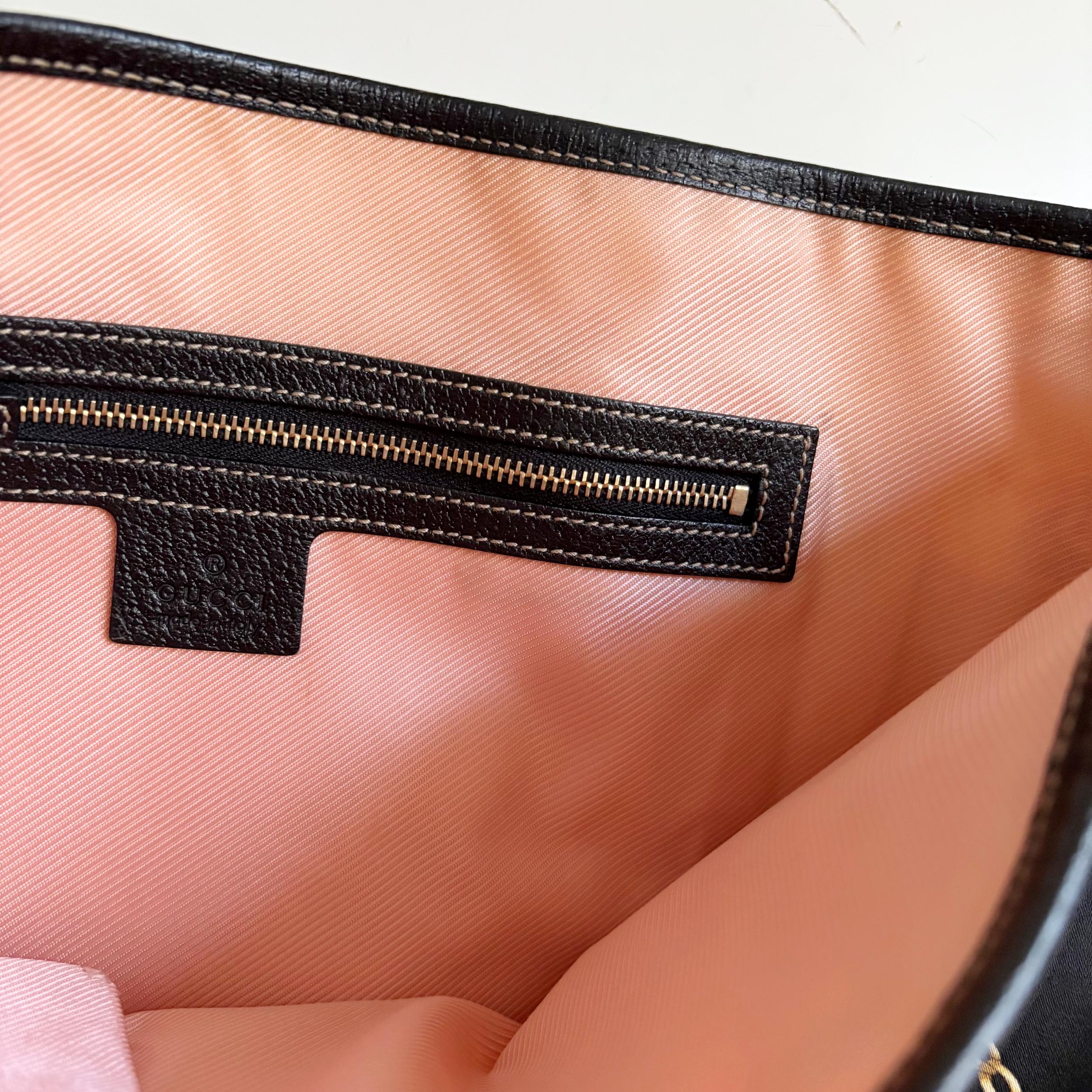 Gucci Vintage Chain Print Satin Leather Tote Bag - Etsy