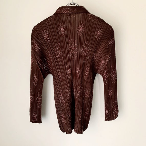 PLEATS PLEASE Issey Miyake Flower Embroidery Long Sleeve