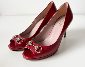 GUCCI vintage Horsebit hardware skórzane czółenka typu mule