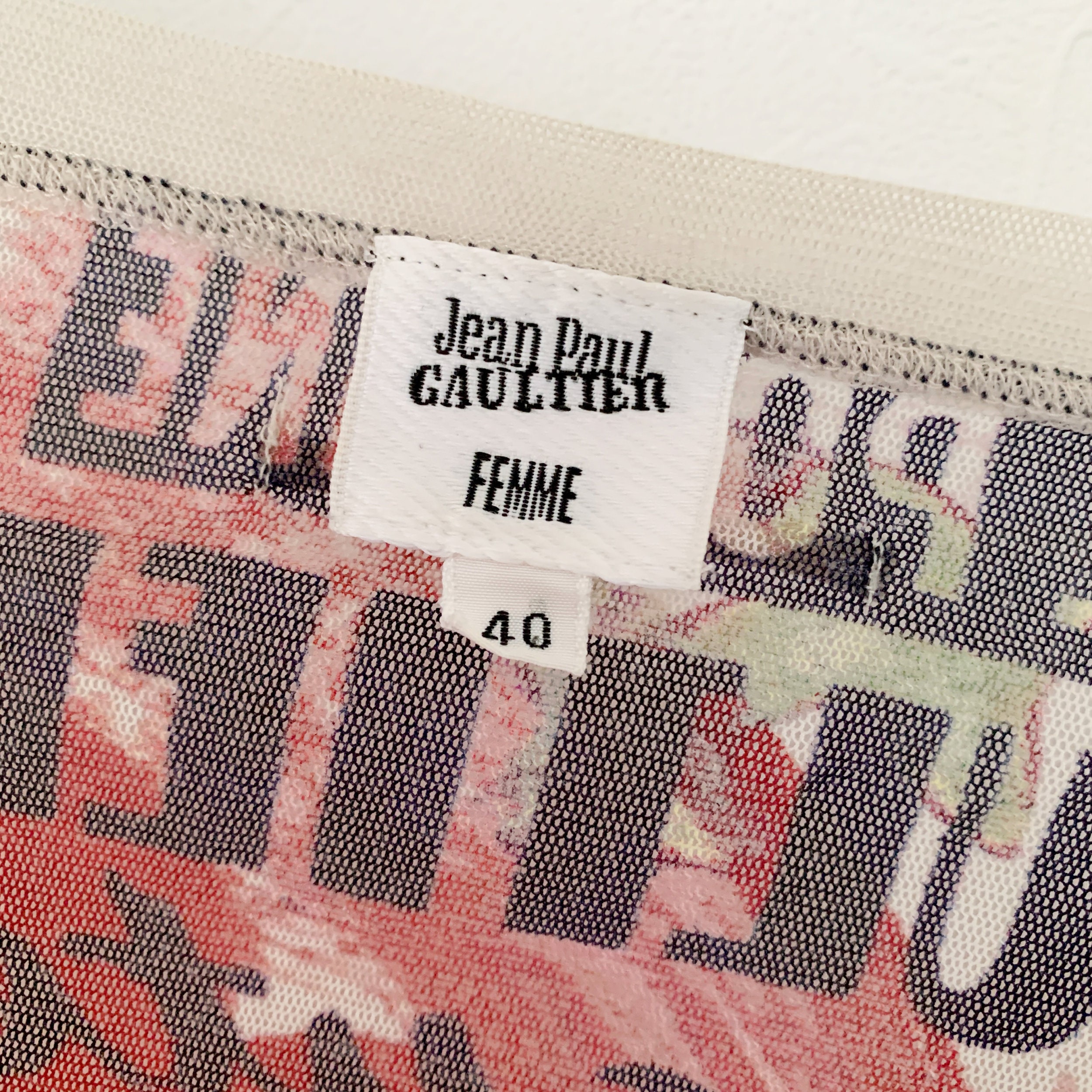 Jean Paul GAULTIER Vintage Power Net Mesh Art Print Top - Etsy Canada