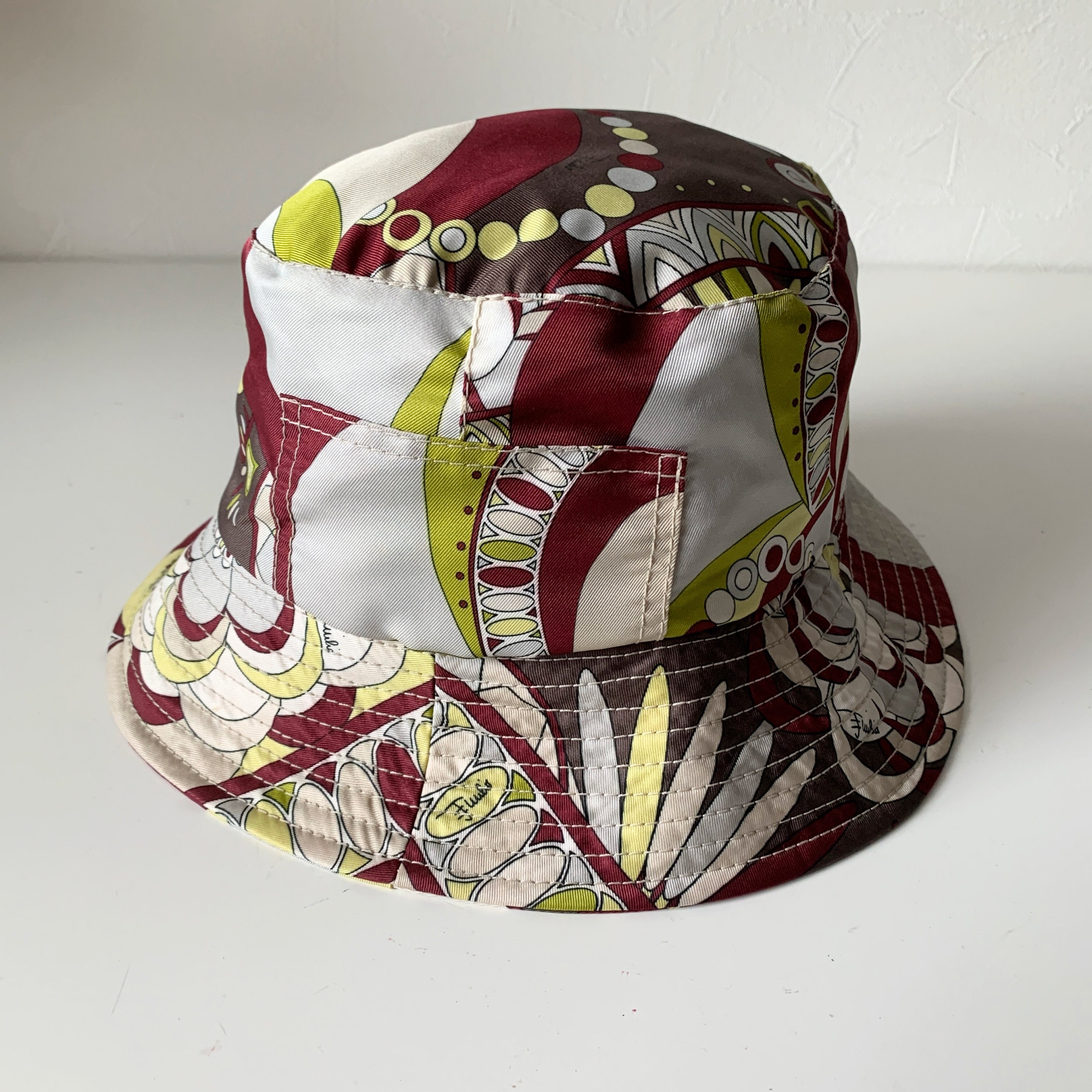 Emilio Pucci Bucket Hat Multicoloured Wool Bucket Hat – Vintage Couture main image 3