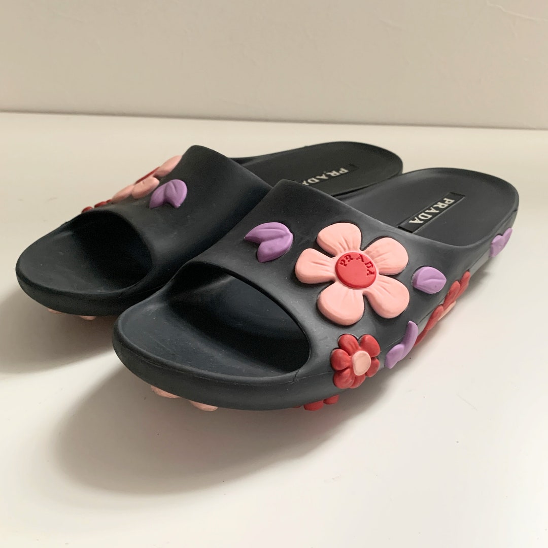 PRADA Multi Floral Motif Rubber Sandal Shoes - Etsy