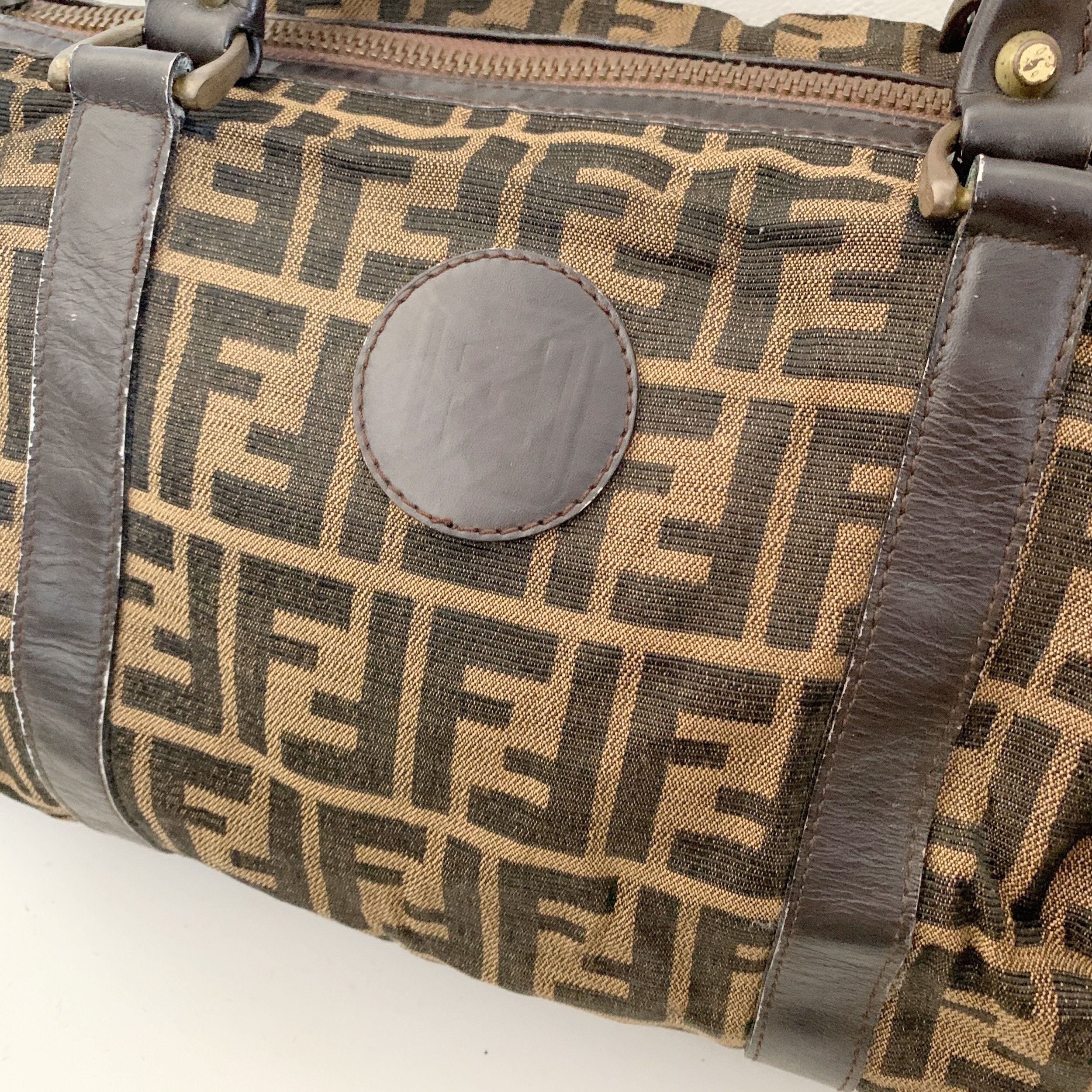FENDI 90's Vintage Zucca Pattern Boston Mini Handbag - Etsy