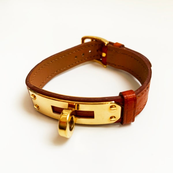 Hermes vintage brown leather bracelet