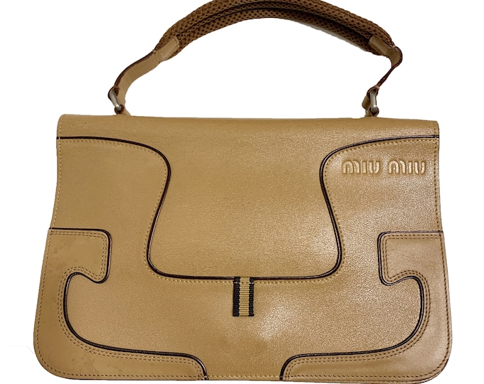 MIU MIU 90s enamel leather hand bag-