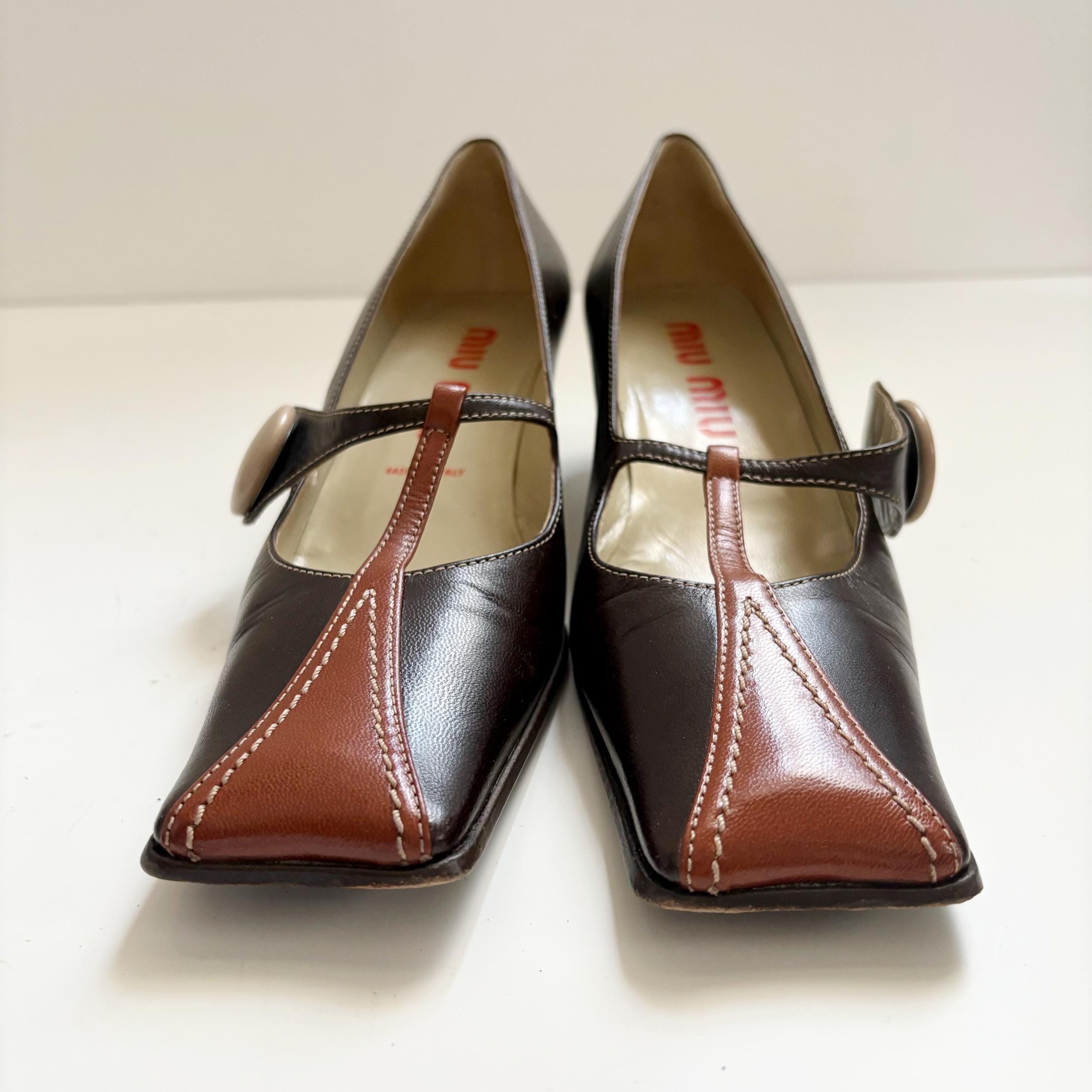 Miu Miu Archive Vintage Bicolor Leather Pumps - Etsy