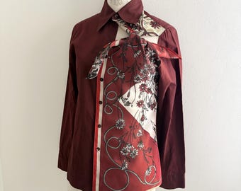 Jean Paul Gaultier Femme vintage Unconventional design floral print docking shirt