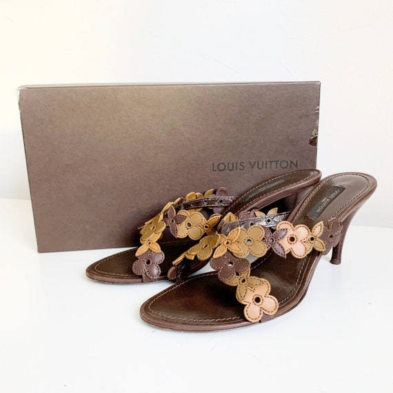 Louis Vuitton 2000s Brown Fleur Mules · INTO