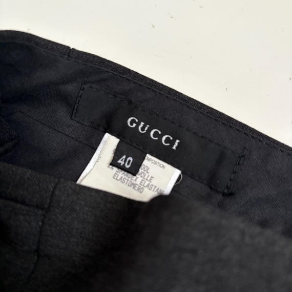 パンツ GUCCI by TOM FORD 98SS Logo Belt Pants GUCCI for Tom Ford 1998 Vintage Side Logo Metal Belt Design