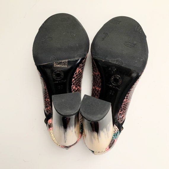 Dries Van Noten Pink Python embossed strap sandals - image 8