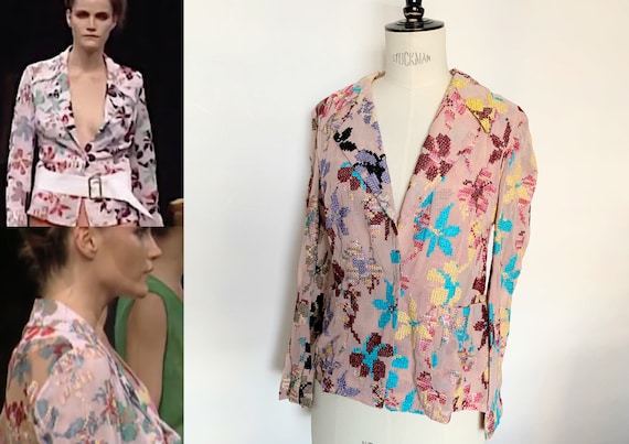 Dries Van Noten Archive 2001 SS Vintage Floral Embroidery Dries Van Noten Archive 2001 SS Vintage Floral Embroidery