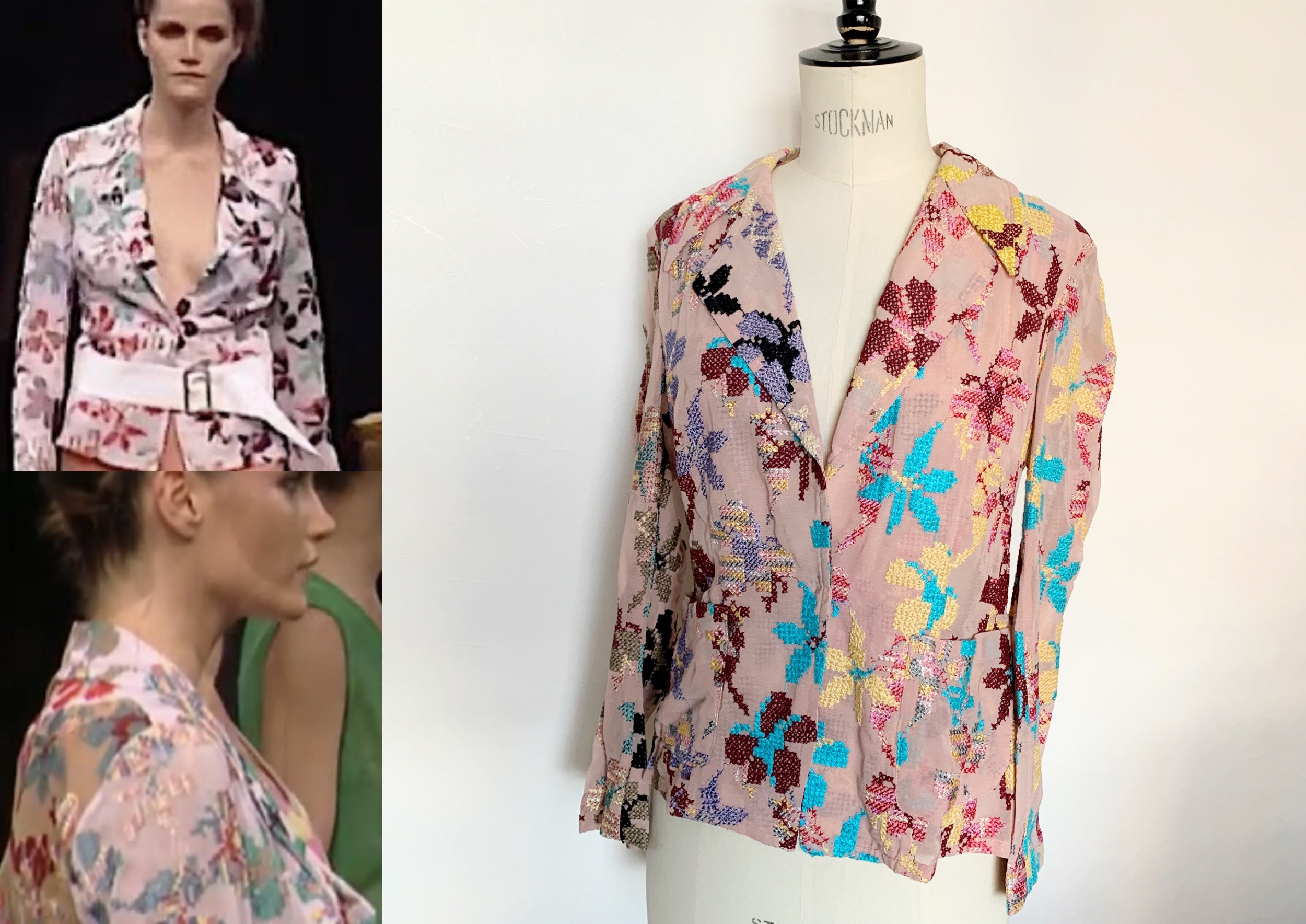 Dries Van Noten Archive 2001 SS Vintage Floral Embroidery Dries Van Noten Archive 2001 SS Vintage Floral Embroidery