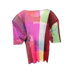 PLEATS PLEASE Issey Miyake Plant Leaf Print Short Sleeve