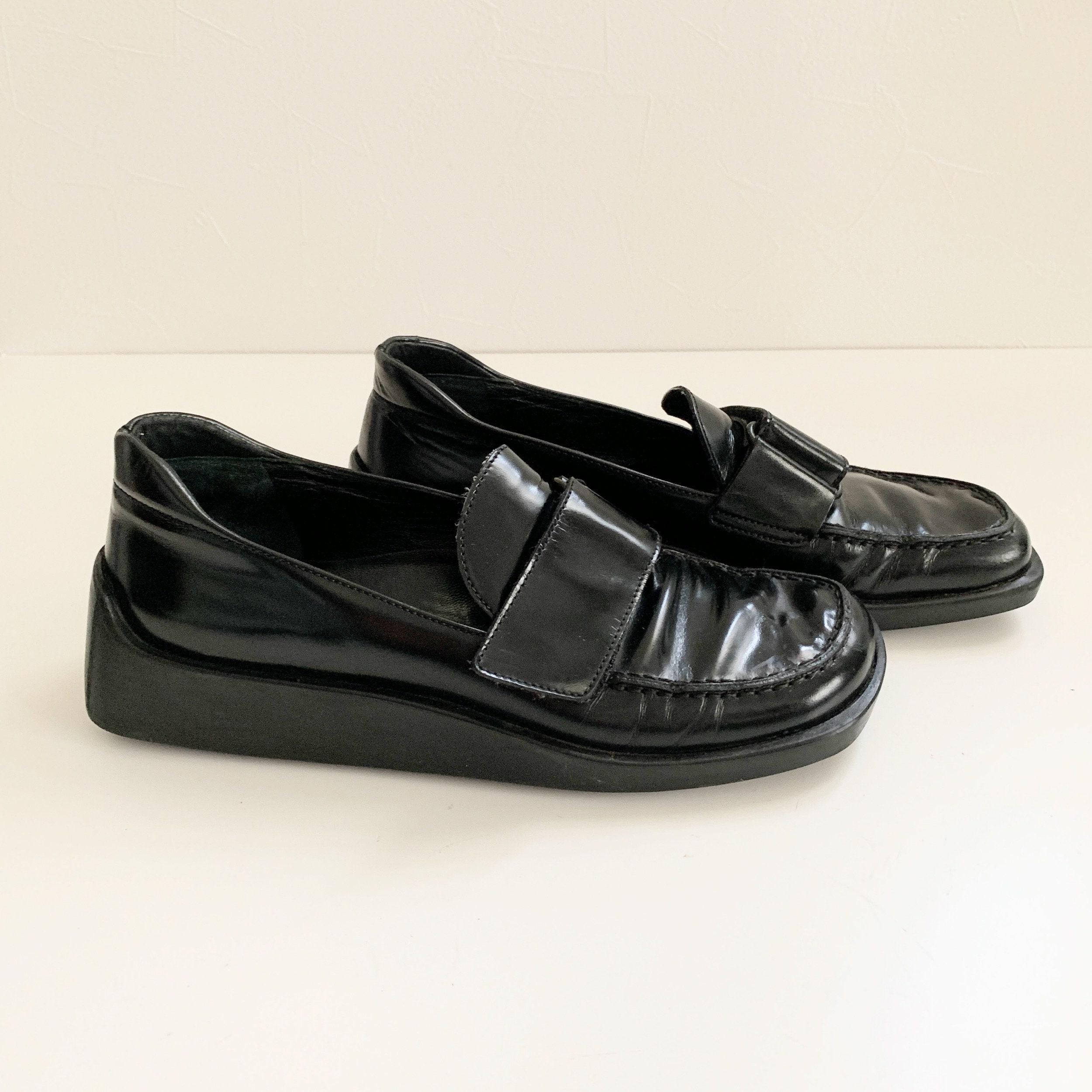 PRADA 1999 Archive Vintage Leather Loafers - Etsy
