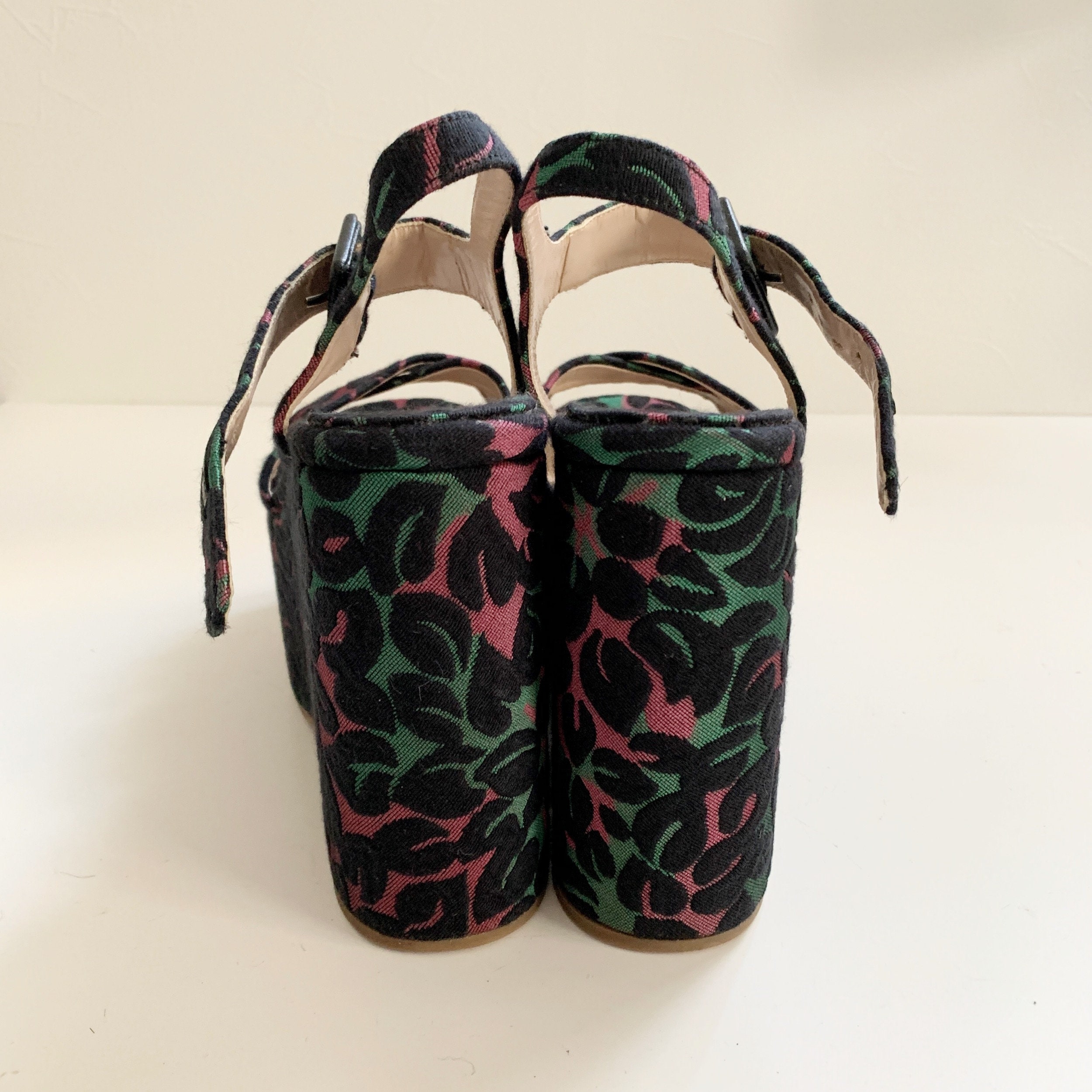 Miu Miu Jacquard Embroidery Wedge Sandals - Etsy