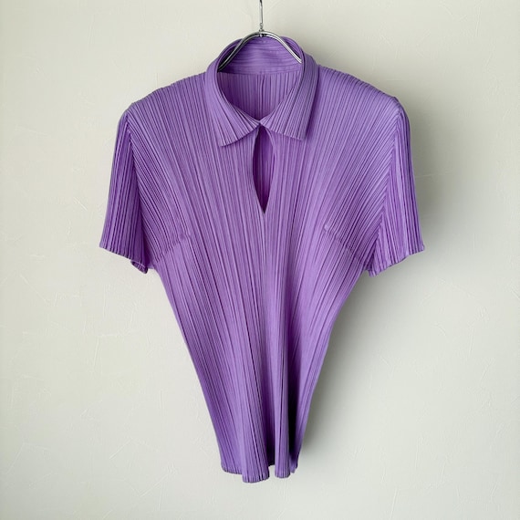 PLEATS PLEASE ISSEY MIYAKE 半袖シャツ パープル PLEATS PLEASE Issey Miyake Short Sleeve Top - Etsy