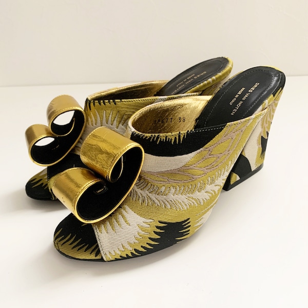 Dries Van Noten Jacquard woven design mule sandals