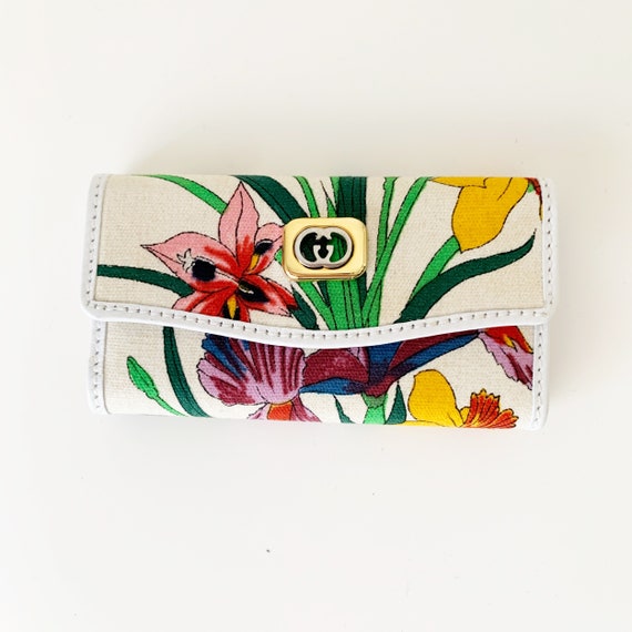Gucci 80 s Vintage Flora Pattern Key Case Etsy Canada