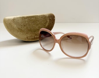 Miu Miu 06O NAP-1E2 Geometric Suede Leather Rimmed / Gray  display picture 1
