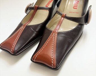 Miu Miu Archive Vintage Bicolor Leather Pumps - Etsy