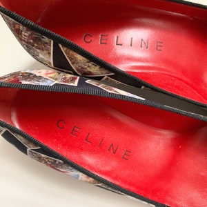 CELINE Landscape print ribbon pumps image 8