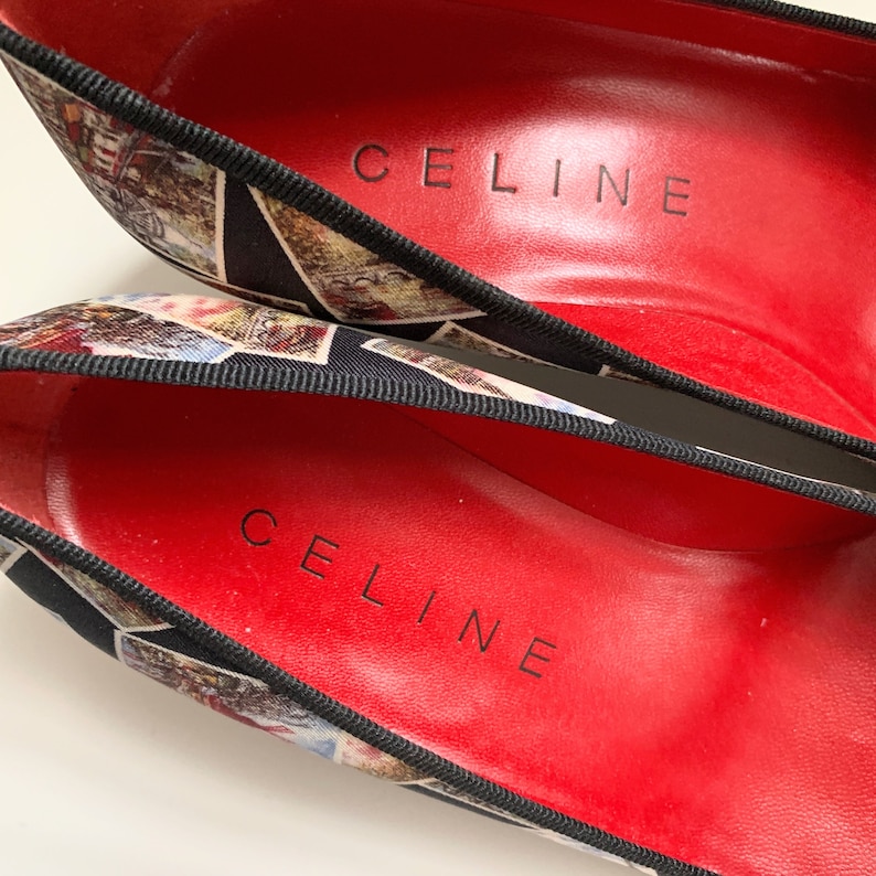 CELINE Landscape print ribbon pumps image 8