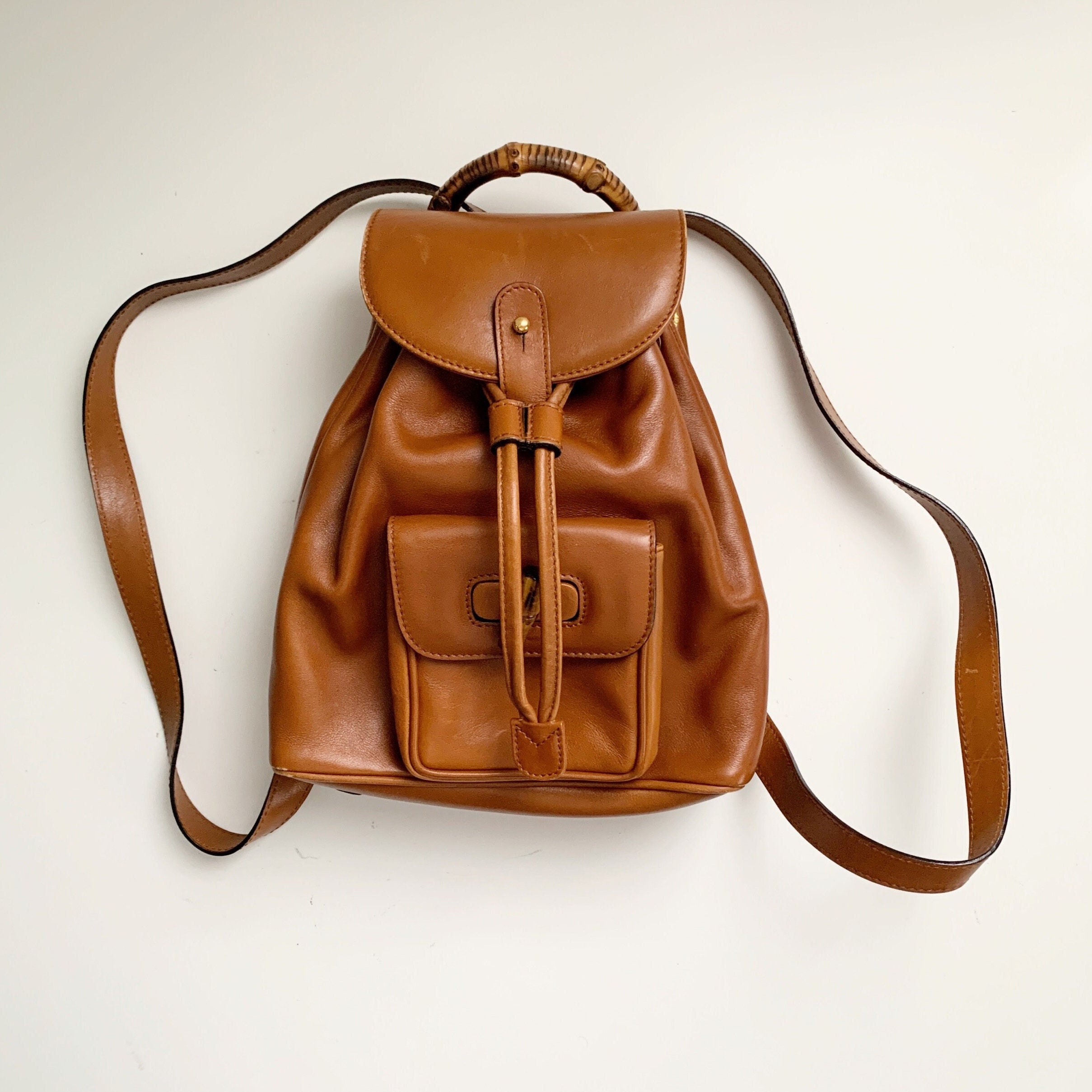 Gucci vintage bamboo backpack sale