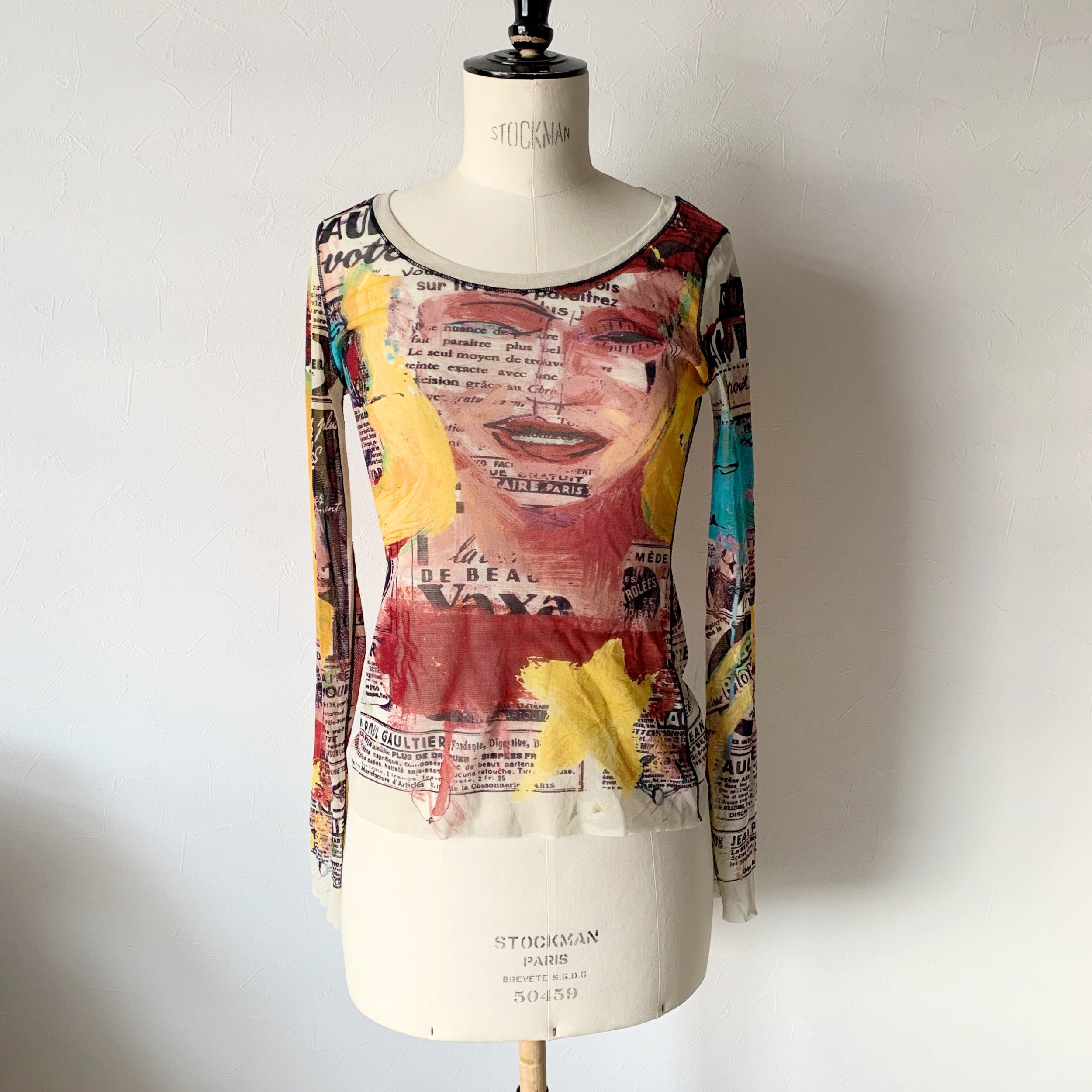 Jean Paul GAULTIER Vintage Power Net Mesh Art Print Top - Etsy