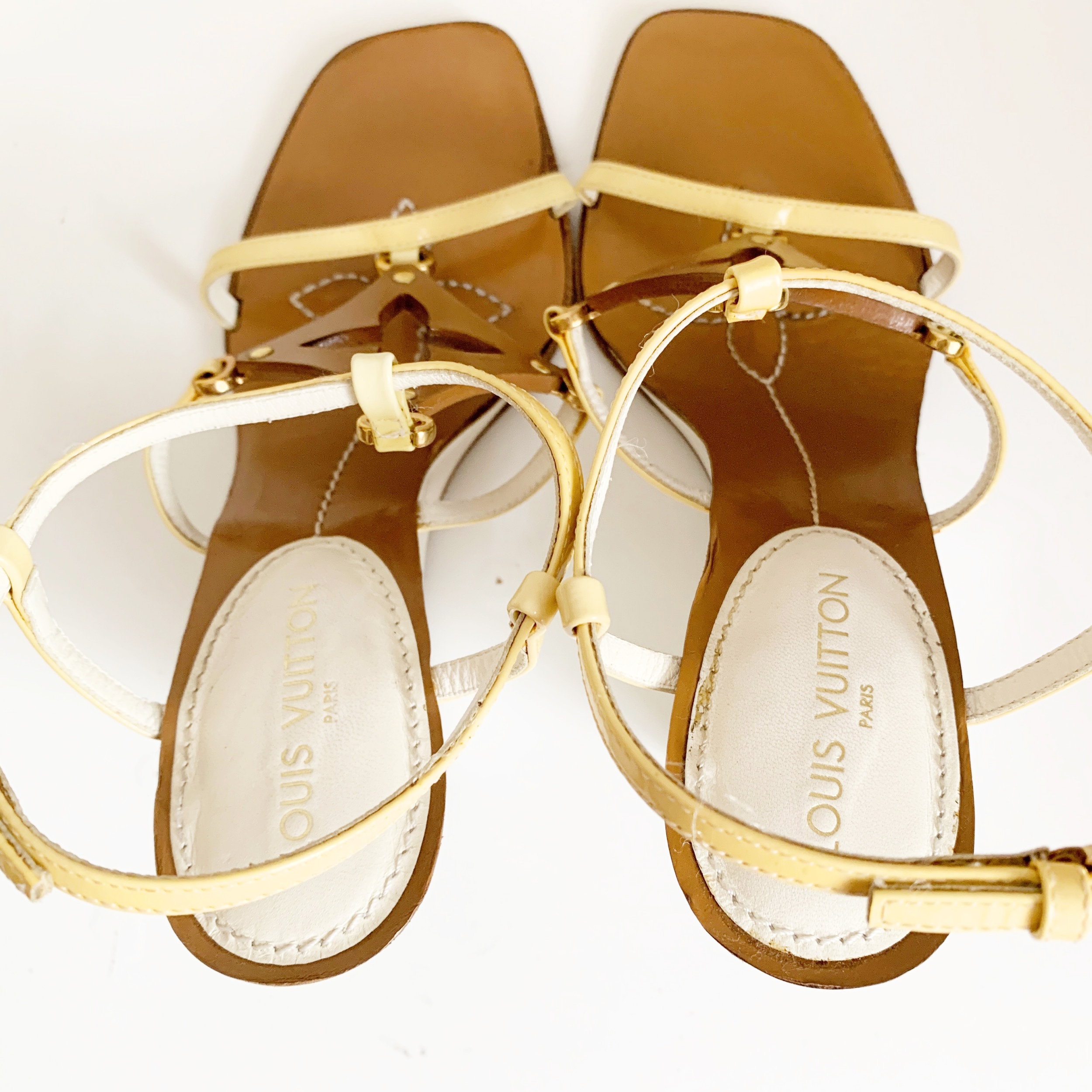 Louis Vuitton Monogram Flower Wedge Sole Back Strap Sandals Etsy UK