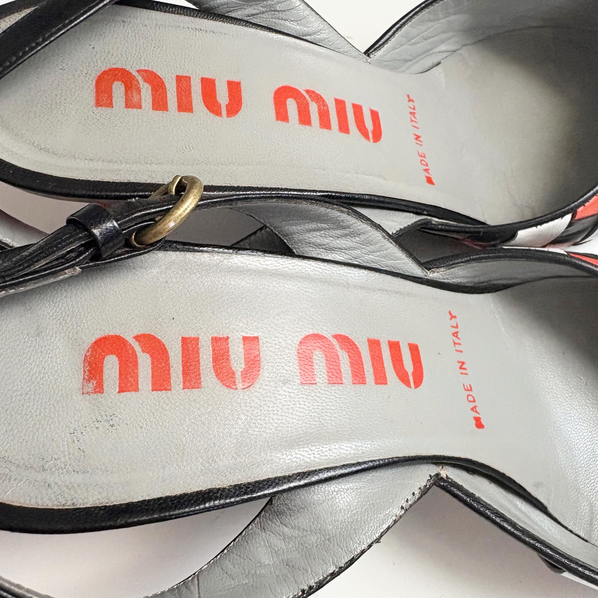 Miu Miu 2001 SS Archive Vintage Multi Braided Leather Mule Pumps