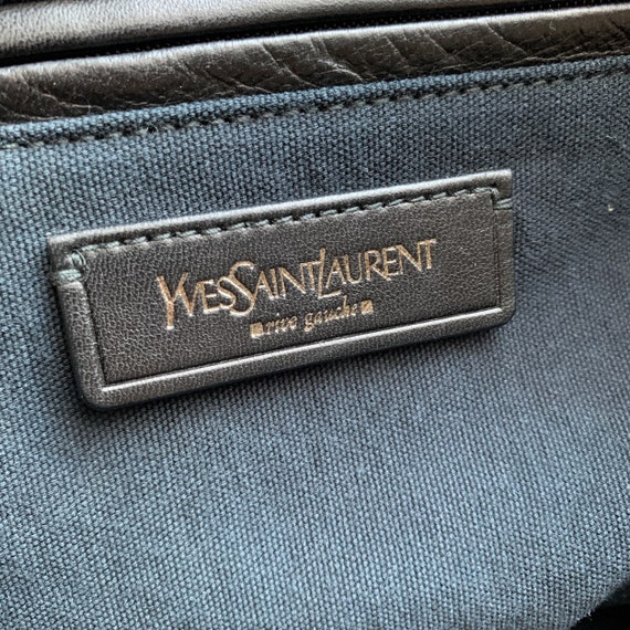 Used] Yves Saint Laurent YSL Logo Metal Fittings Leather Vintage