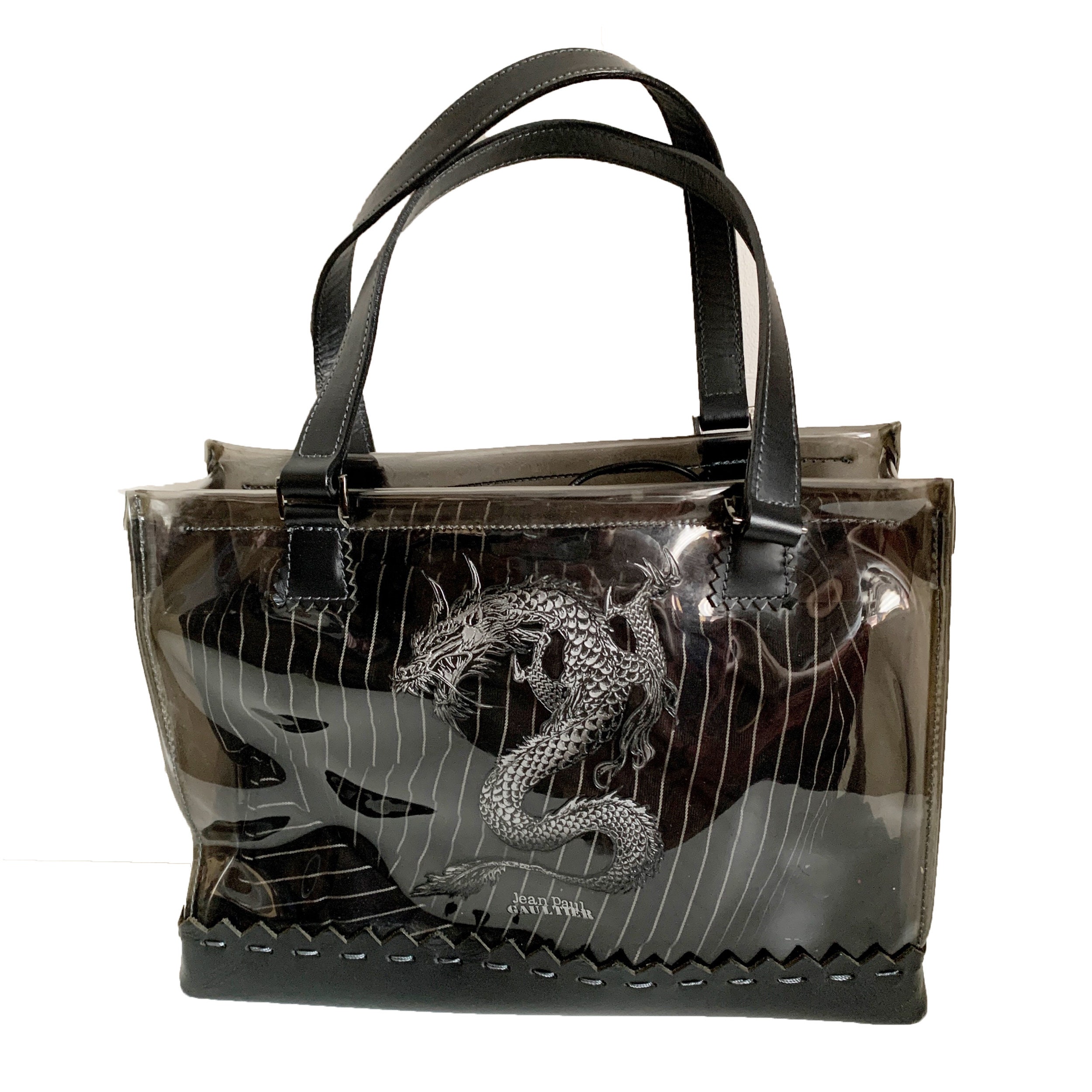 Jean Paul GAULTIER Vintage Dragon Print Clear X Leather Jean Paul GAULTIER Vintage Dragon Print Clear X Leather