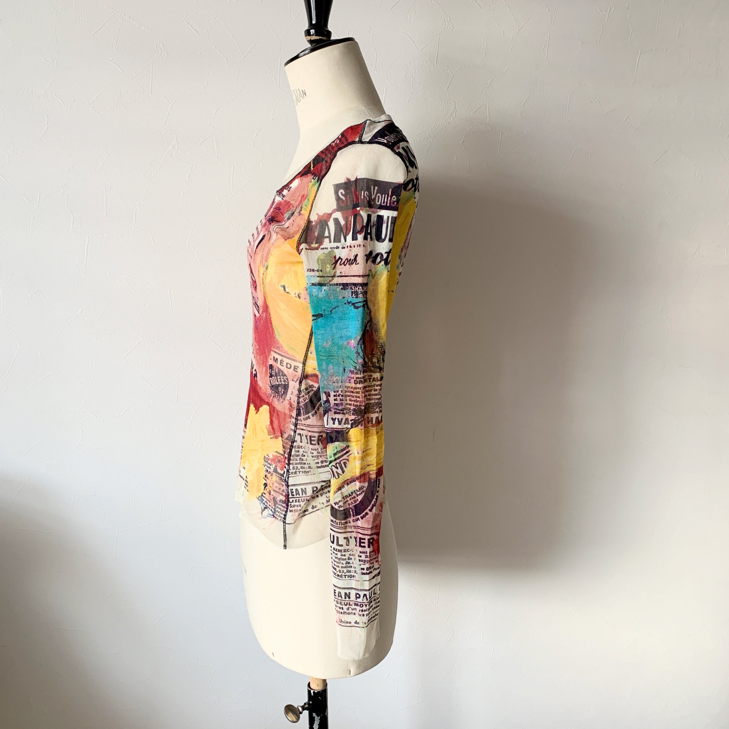 Jean Paul GAULTIER Vintage Power Net Mesh Art Print Top - Etsy Canada