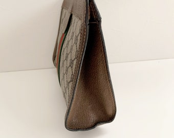Gucci Vintage GG Logo Sherry Line Clutch Bag - Etsy