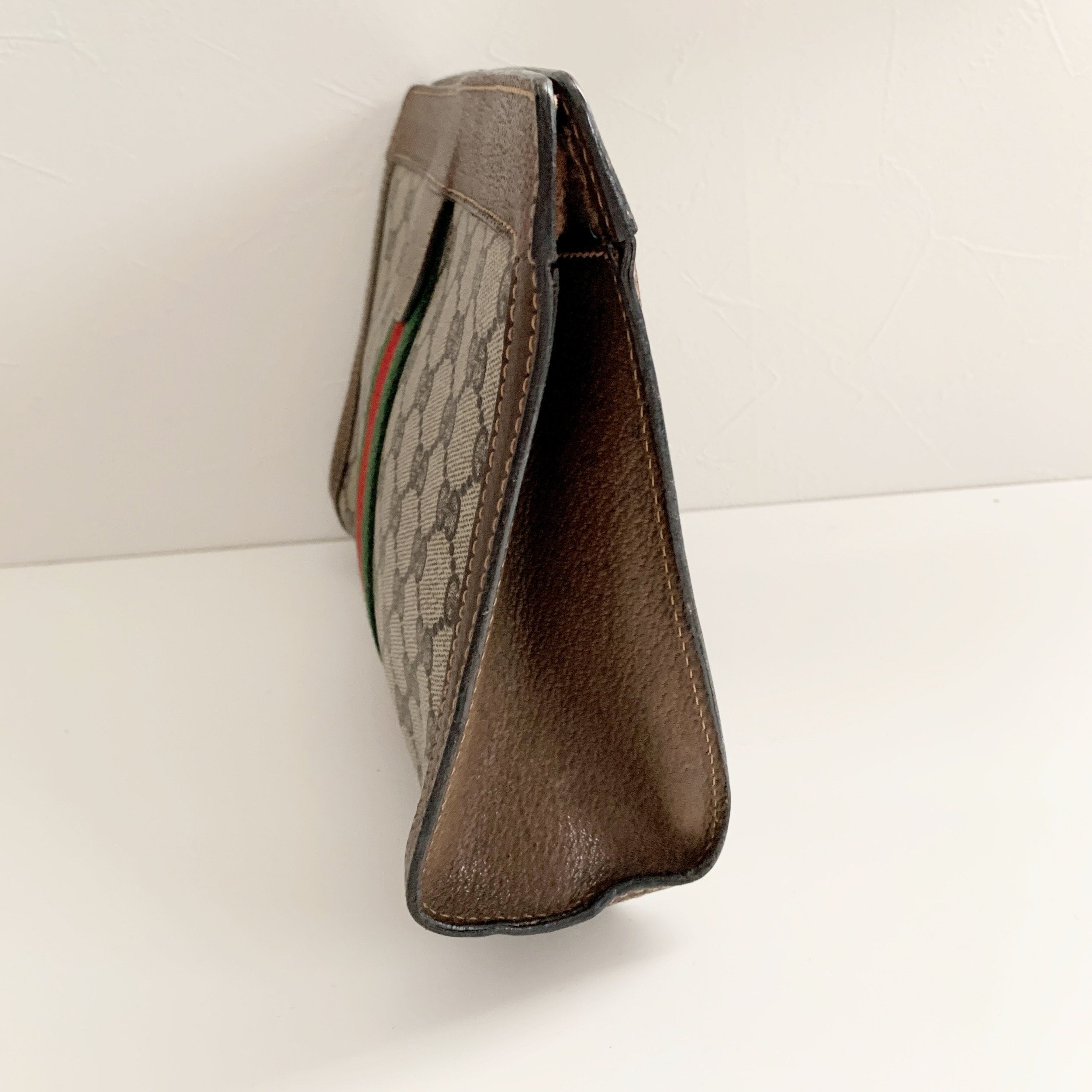 Gucci Vintage GG Logo Sherry Line Clutch Bag - Etsy