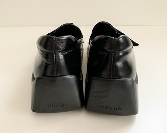 PRADA 1999 Archive Vintage Leather Loafers - Etsy