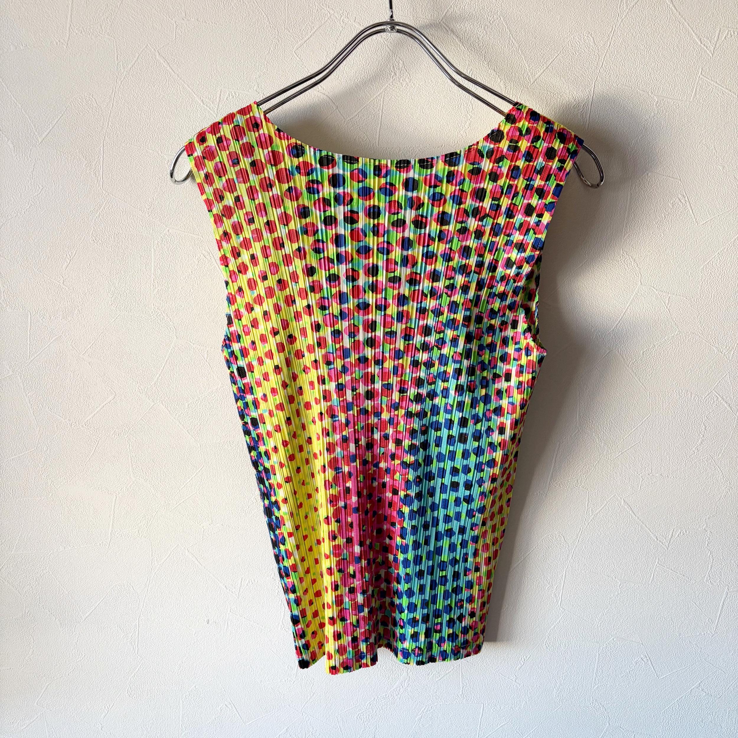 PLEATS PLEASE Issey Miyake Vintage Multi Print Sleeveless