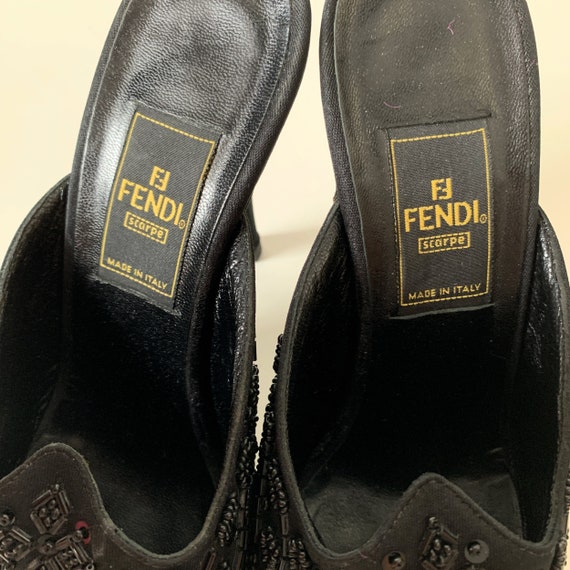 FENDI Flower & Beads Embroidery Decoration Mule Pumps - Etsy
