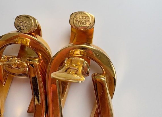 GUCCI for Tom Ford 1992 Vintage Gold Color Design Earrings - Etsy