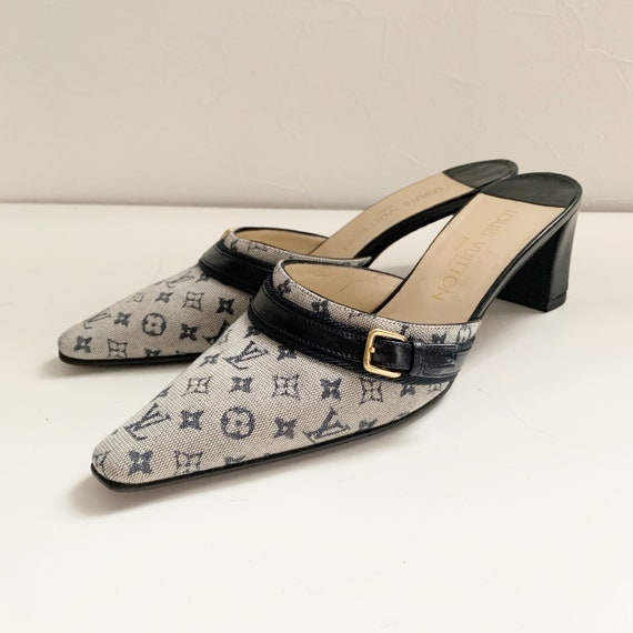 LOUIS VUITTON　23㎝　ストラップミュール Louis Vuitton Monogram Pattern Mule Pumps - Etsy